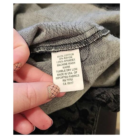 Betsey Johnson Vintage Y2K 2000s Damask Denim Floral Print Mini Dress SZ 6 - Picture 6 of 6